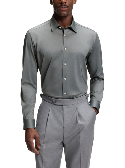 BOSS Regular Fit Performance Shirt, Open Green, Open Green