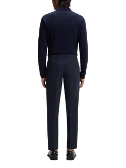 BOSS Black Heritage Cotton Blend Trousers, Dark Blue - view 2, Dark Blue