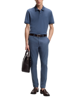 HUGO BOSS Slim Fit Cotton Blend Chinos, Open Blue - view 2, Open Blue