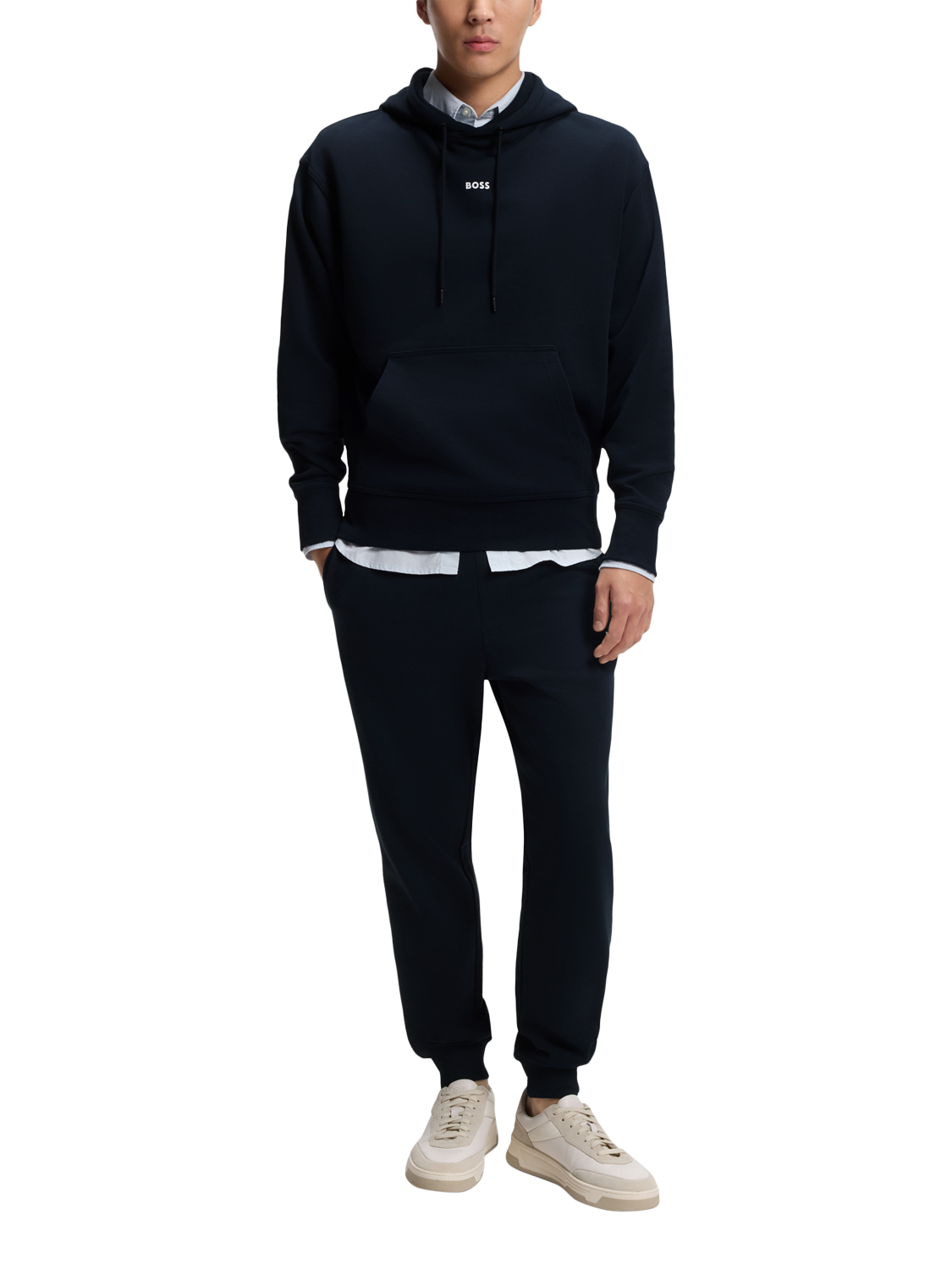 Product image 1 of 5, which shows BOSS Cotton Terry Tracksuit, Dark Blue, L
