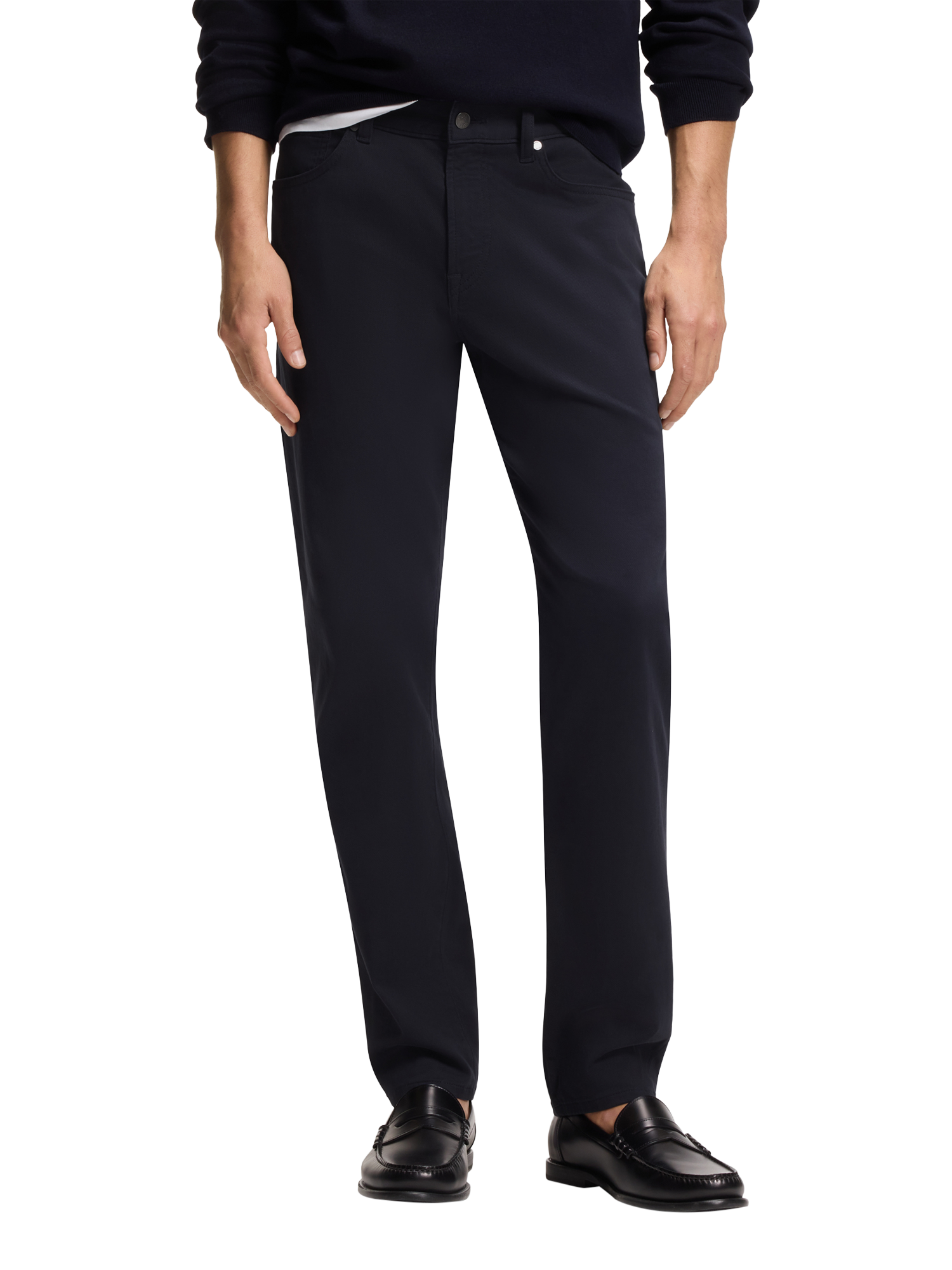 Product image 1 of 6, which shows BOSS Slim Fit Tailored Trousers, Dark Blue, 30R