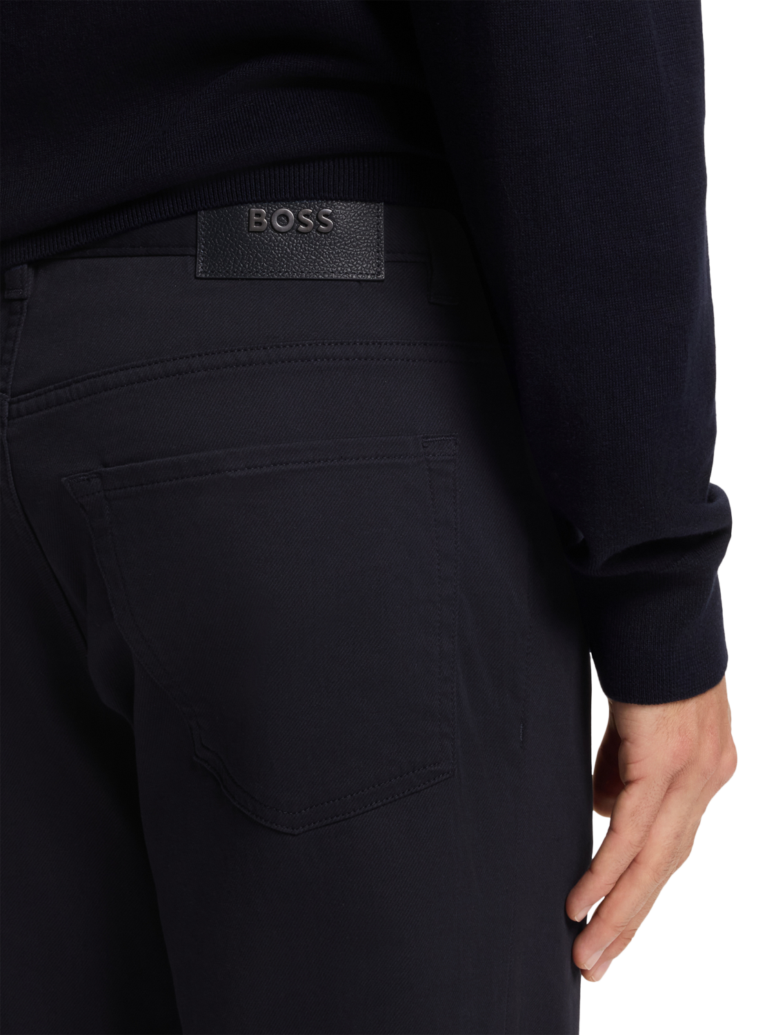 Product image 5 of 6, which shows BOSS Slim Fit Tailored Trousers, Dark Blue, 30R