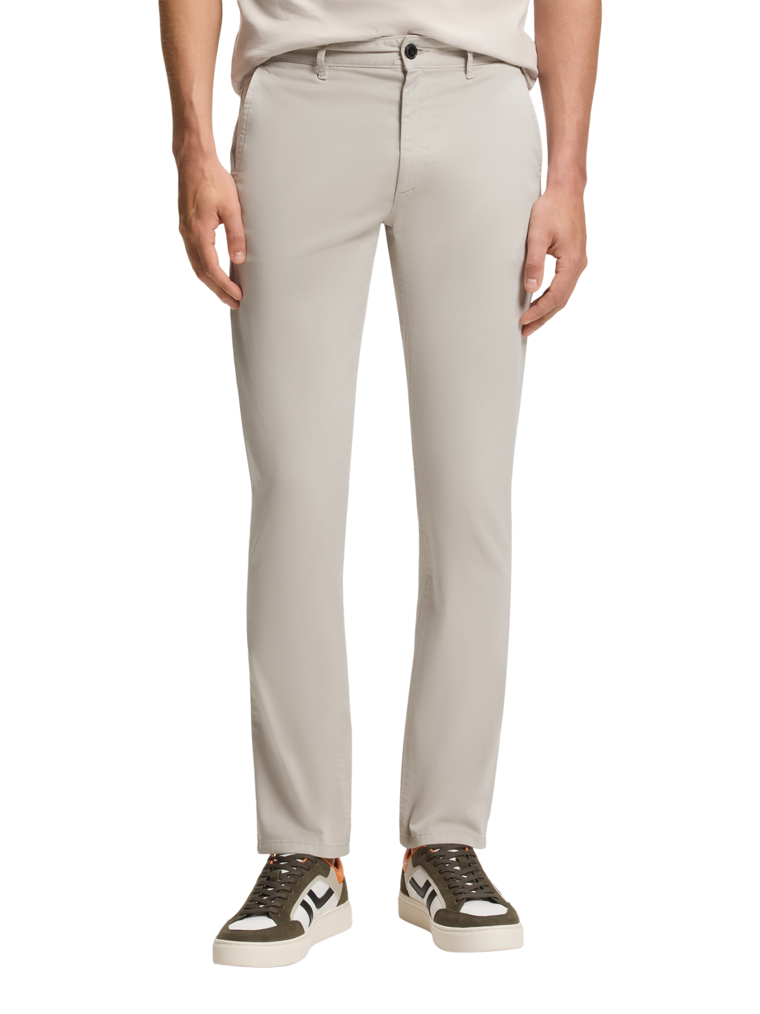 Product image 1 of 6, which shows HUGO BOSS Slim Fit Stretch Cotton Chinos, Open Grey, 36S