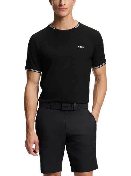 BOSS Essentials Cotton Blend Regular Fit Short Sleeve Logo T-Shirt, Black, Black