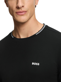 BOSS Essentials Cotton Blend Regular Fit Short Sleeve Logo T-Shirt, Black - view 2, Black