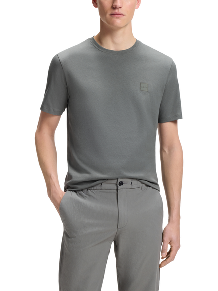 HUGO BOSS BOSS Tales Crew Neck Cotton T-Shirt, Open Grey, Open Grey