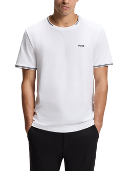 BOSS Essentials Cotton Blend Regular Fit Short Sleeve Logo T-Shirt, White, White