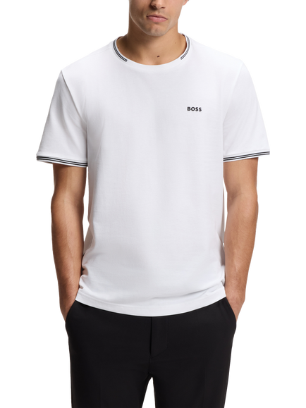 BOSS Essentials Cotton Blend Regular Fit Short Sleeve Logo T-Shirt, White, White