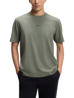 BOSS Cotton Loose Fit Short Sleeve T-Shirt, Open Grey, Open Grey