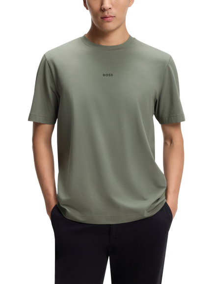 BOSS Cotton Loose Fit Short Sleeve T-Shirt, Open Grey, Open Grey