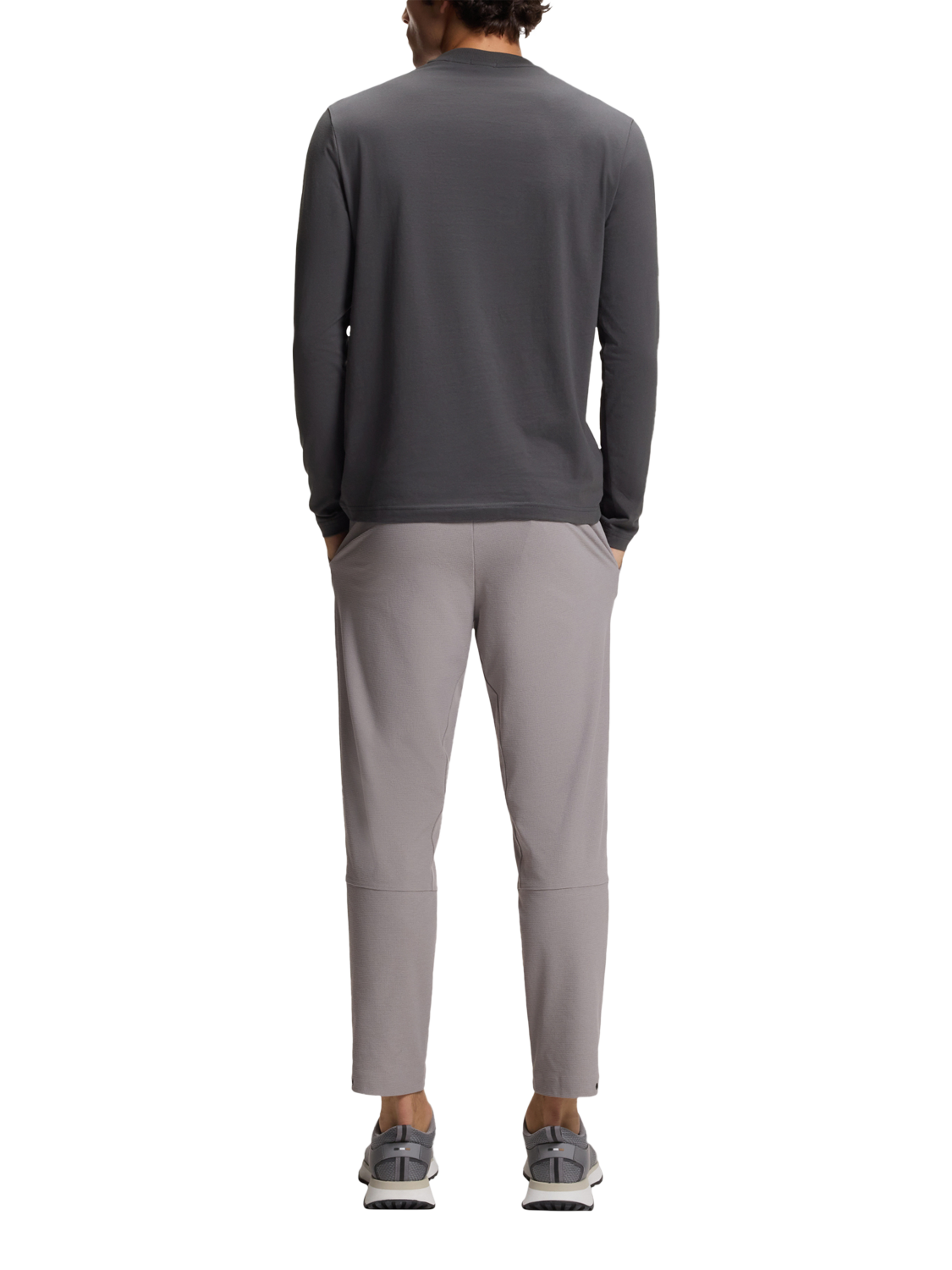 Product image 2 of 11, which shows BOSS Essentials Cotton Blend Regular Fit Long Sleeve T-Shirt, Open Grey, L