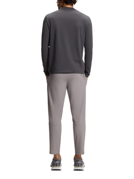 BOSS Essentials Cotton Blend Regular Fit Long Sleeve T-Shirt, Open Grey - view 2, Open Grey