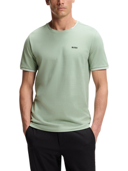 BOSS Cotton Blend Regular Fit Short Sleeve T-Shirt, Open Green, Open Green