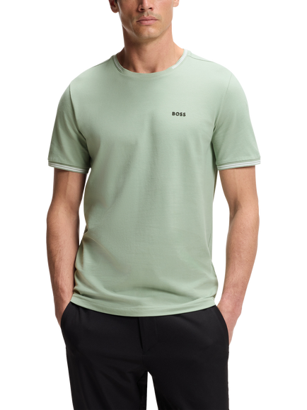 BOSS Cotton Blend Regular Fit Short Sleeve T-Shirt, Open Green, Open Green