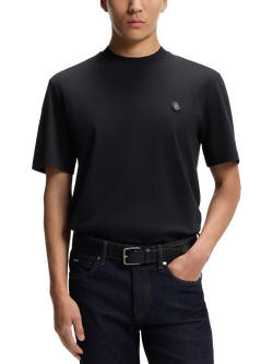 BOSS Cotton Regular Fit Short Sleeve Logo T-Shirt, Dark Blue, Dark Blue