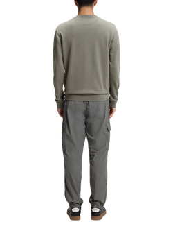 HUGO BOSS BOSS Westart Crew Neck Cotton Sweatshirt, Mid Grey - view 2, Mid Grey