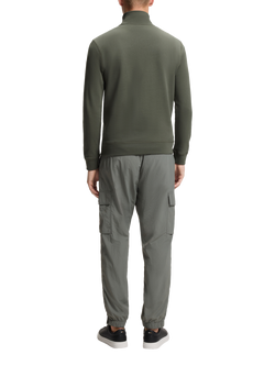 BOSS Quarter-Zip Cotton Sweatshirt, Mid Grey - view 2, Mid Grey