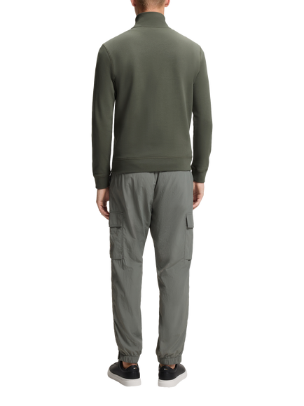 BOSS Quarter-Zip Cotton Sweatshirt, Mid Grey - view 2, Mid Grey