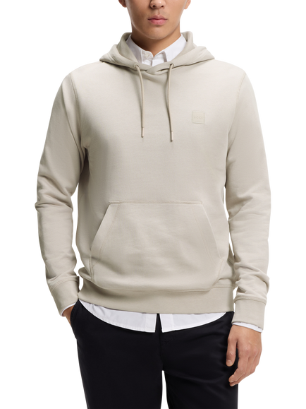 BOSS Cotton French Terry Hoodie, Open Grey, Open Grey