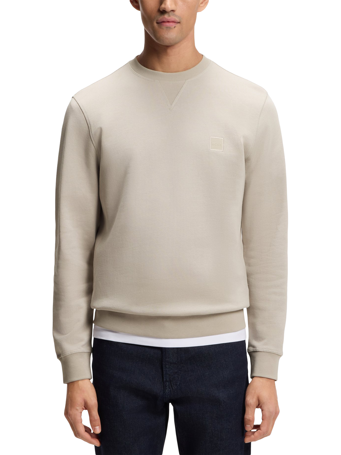 Product image 1 of 4, which shows BOSS Cotton Sweatshirt, Open Grey, M