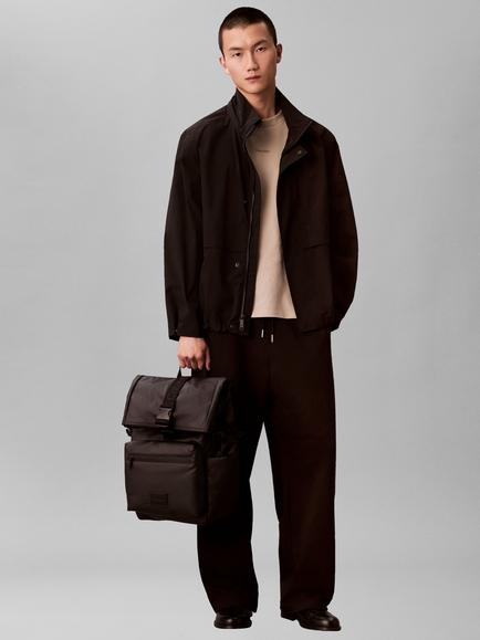 Calvin Klein Puffer Utility Roll Top Backpack, Black - view 2, Black