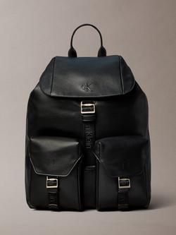 Calvin Klein Cargo Top Flap Backpack, Black, Black