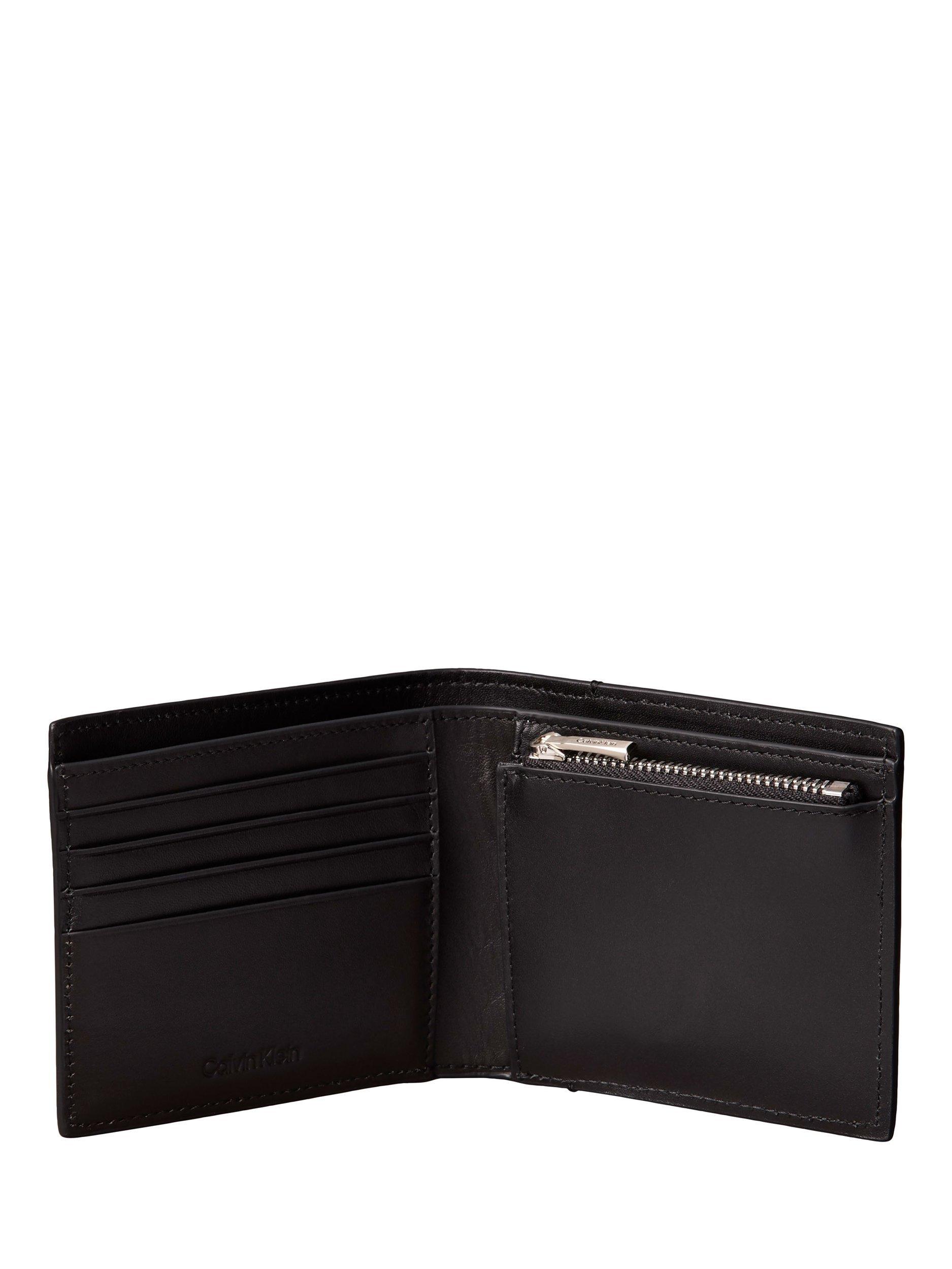 Product image 3 of 4, which shows Calvin Klein Logo Leather Wallet, Black, One Size