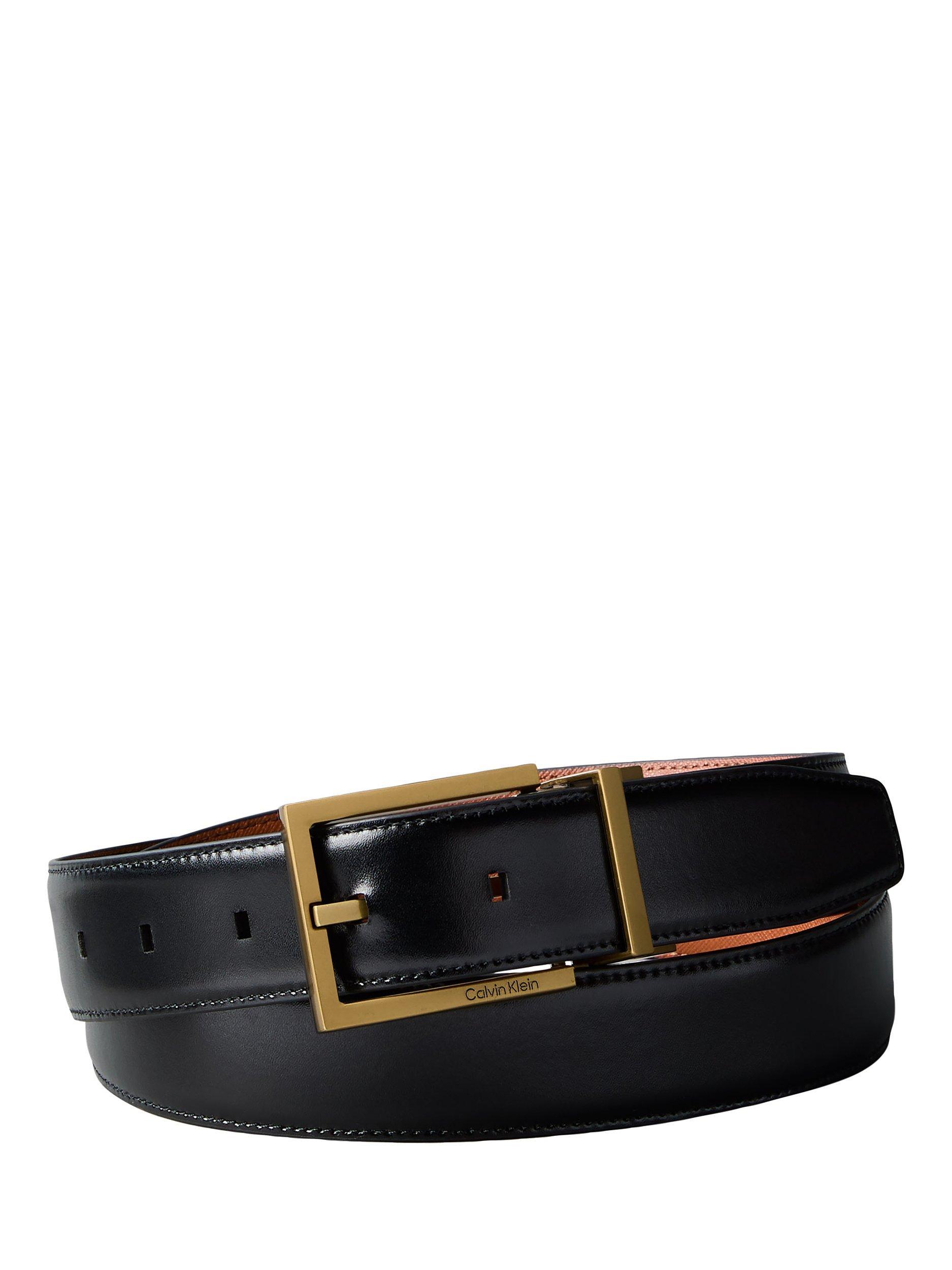 Product image 1 of 3, which shows Calvin Klein Smooth Square Buckle Belt, Black, 85cm