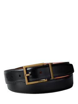 Calvin Klein Smooth Square Buckle Belt, Black, Black