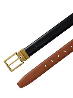 Calvin Klein Smooth Square Buckle Belt, Black - view 2, Black