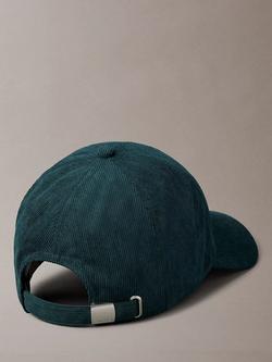 Calvin Klein Logo Corduroy Baseball Cap - view 2, Navy Teal