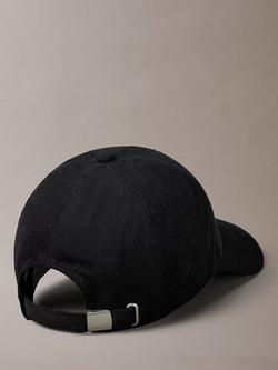 Calvin Klein Logo Corduroy Baseball Cap - view 2, Black