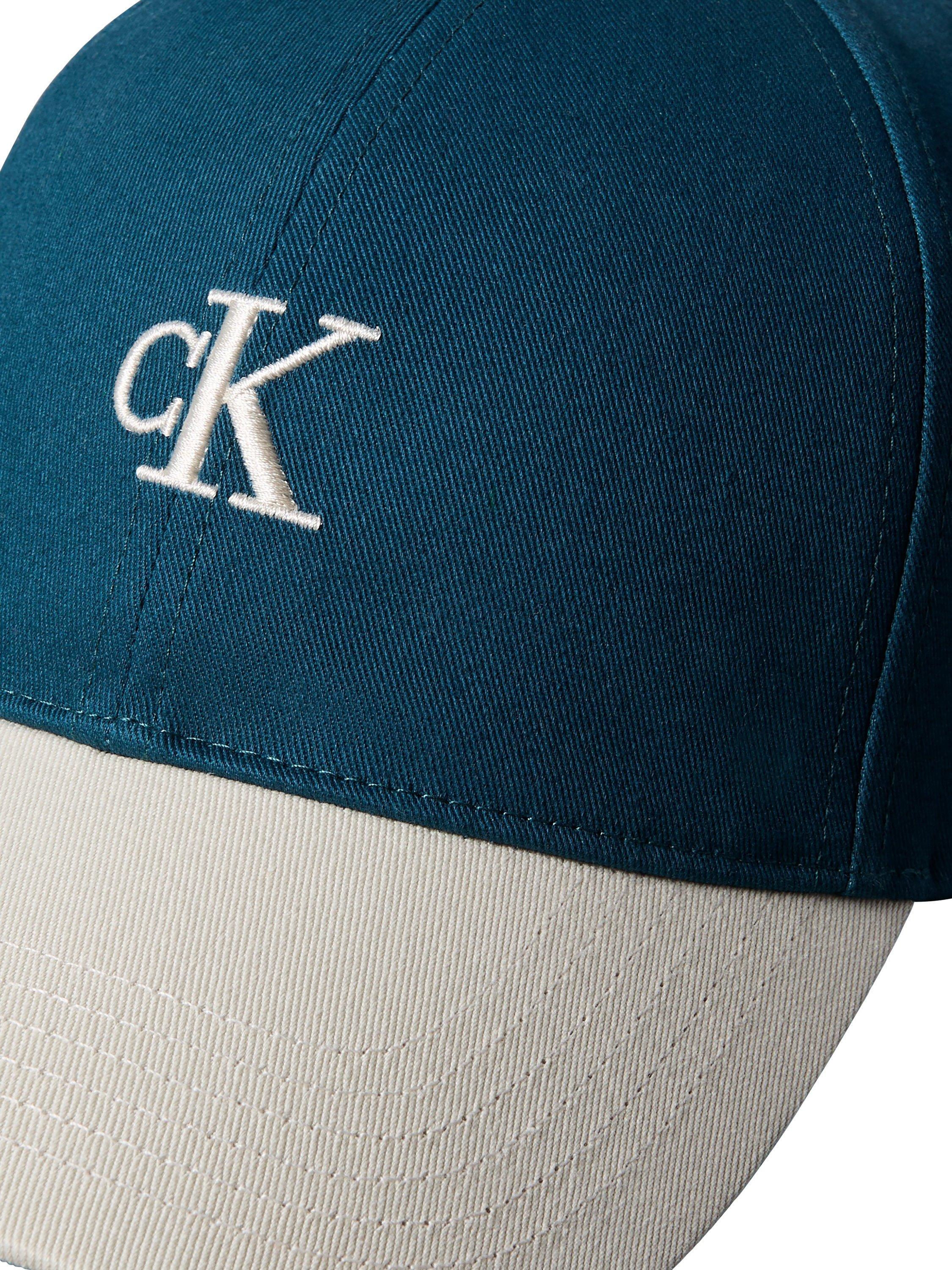 Product image 3 of 4, which shows Calvin Klein Monogram Cotton Baseball Cap, Atlantic Deep, One Size
