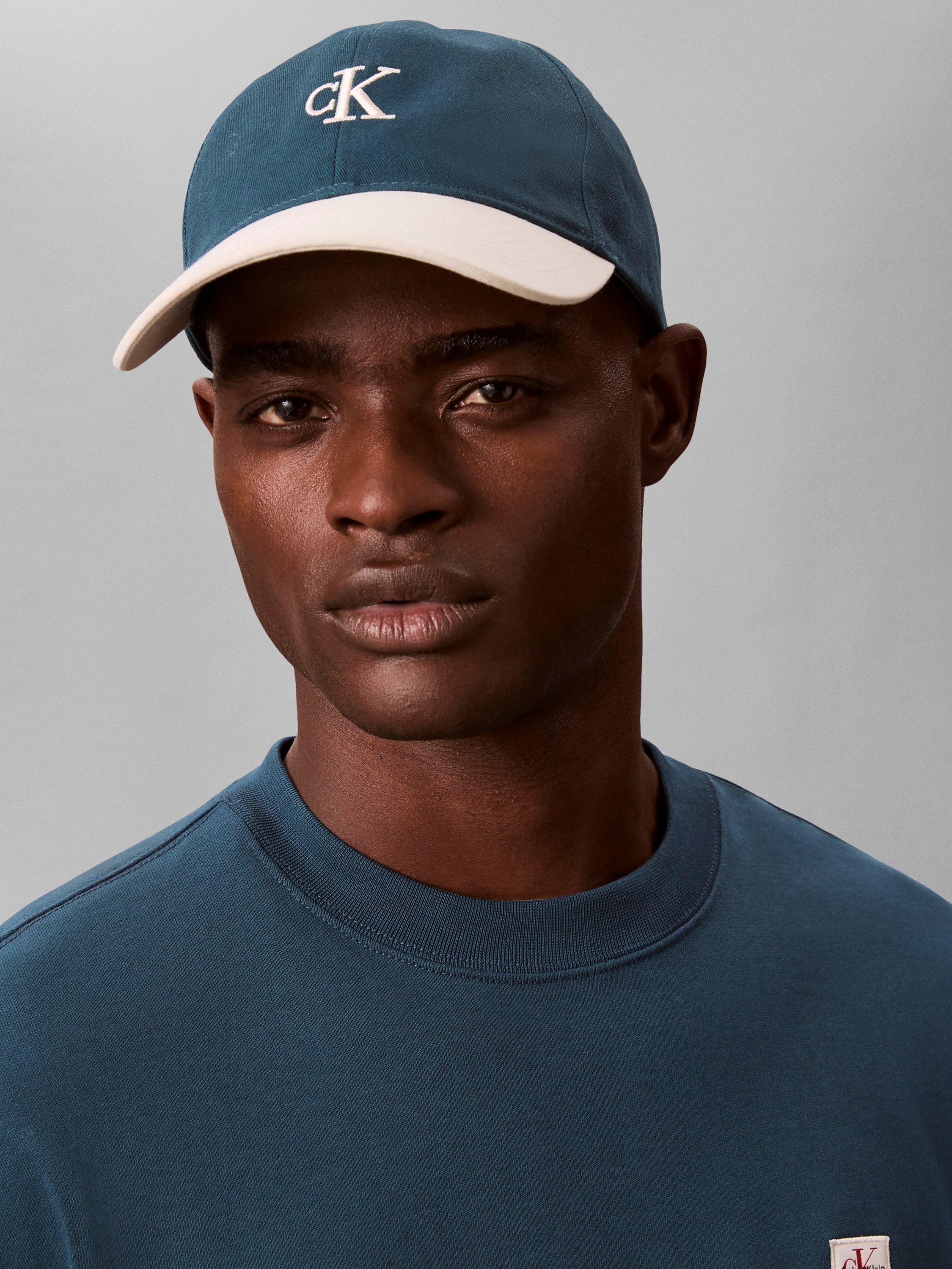 Product image 4 of 4, which shows Calvin Klein Monogram Cotton Baseball Cap, Atlantic Deep, One Size