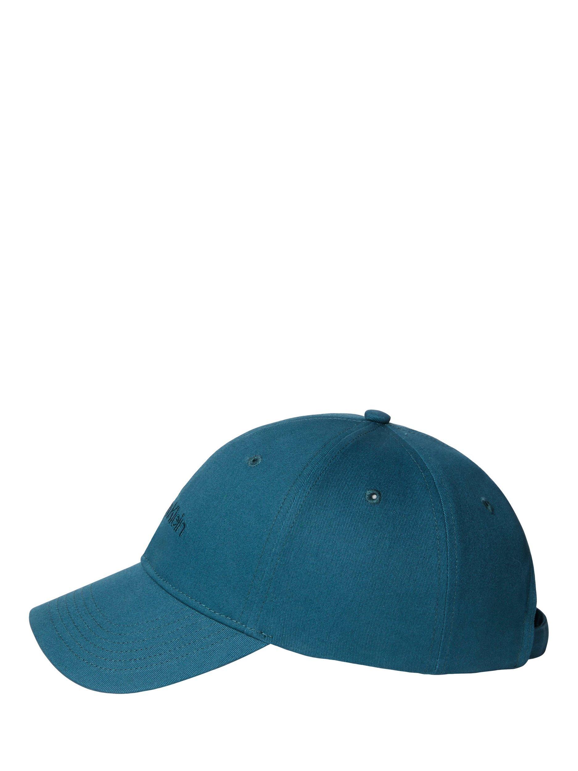 Product image 3 of 4, which shows Calvin Klein Logo Cotton Baseball Cap, Dark Teal, One Size