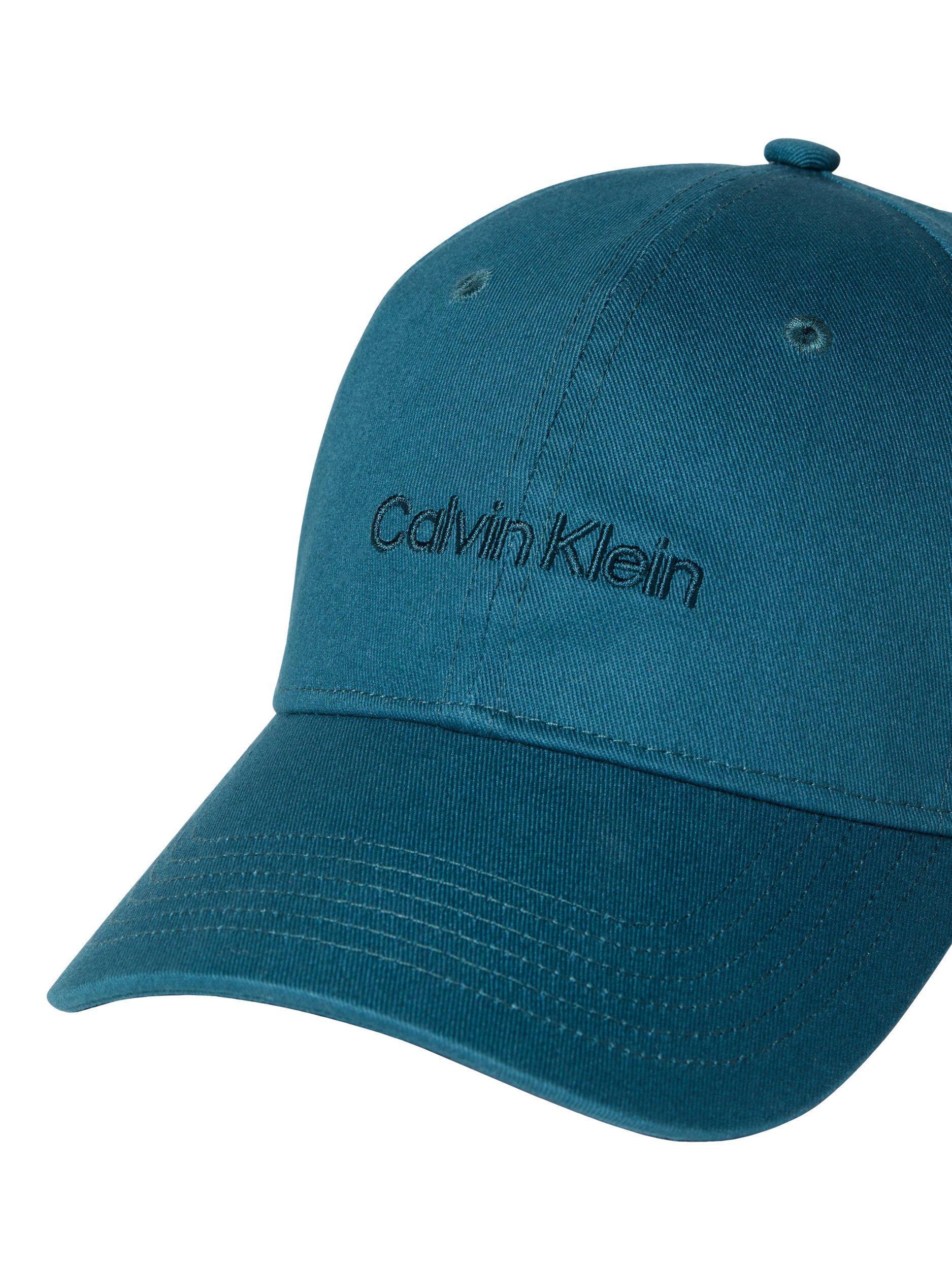 Product image 4 of 4, which shows Calvin Klein Logo Cotton Baseball Cap, Dark Teal, One Size