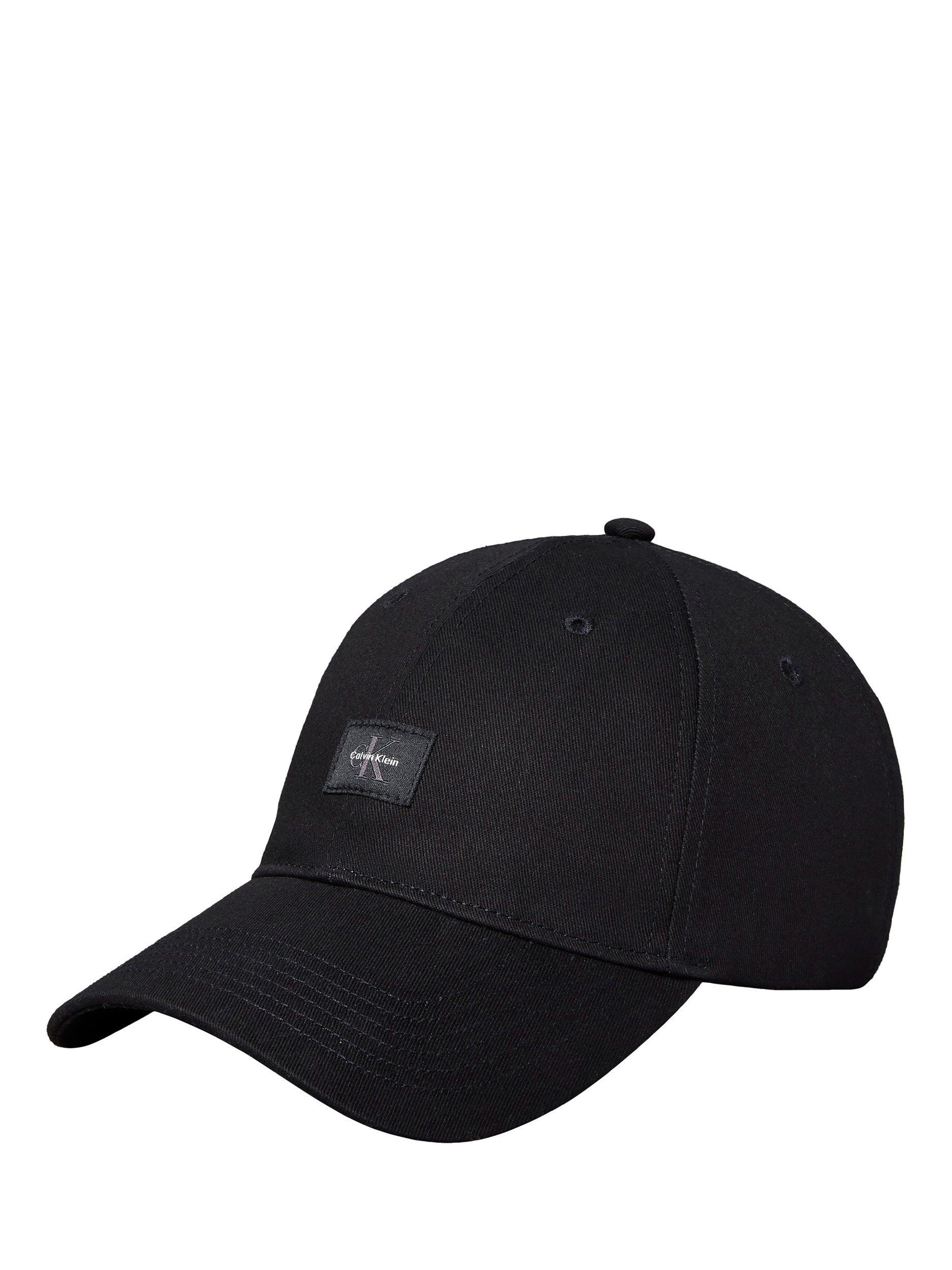 Product image 1 of 3, which shows Calvin Klein Monogram Woven Patch Cap, Black, One Size