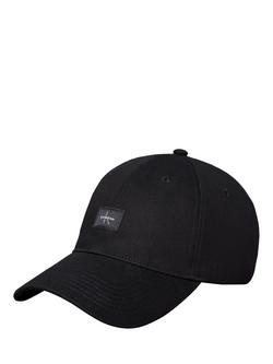 Calvin Klein Monogram Woven Patch Cap, Black, Black