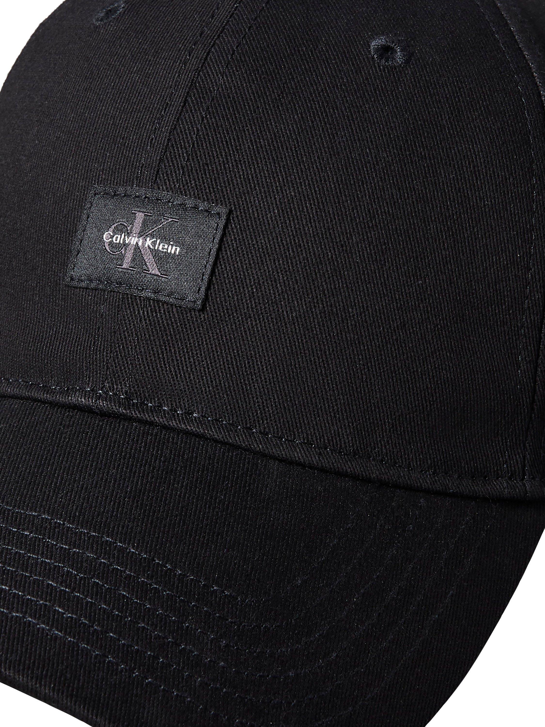 Product image 3 of 3, which shows Calvin Klein Monogram Woven Patch Cap, Black, One Size