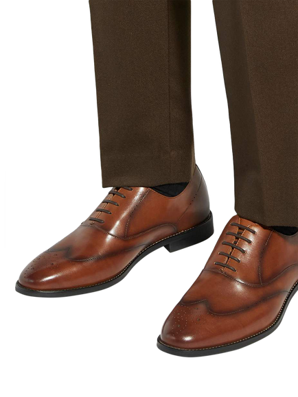 Dune London Shaay Leather Brogues - view 2, Tan