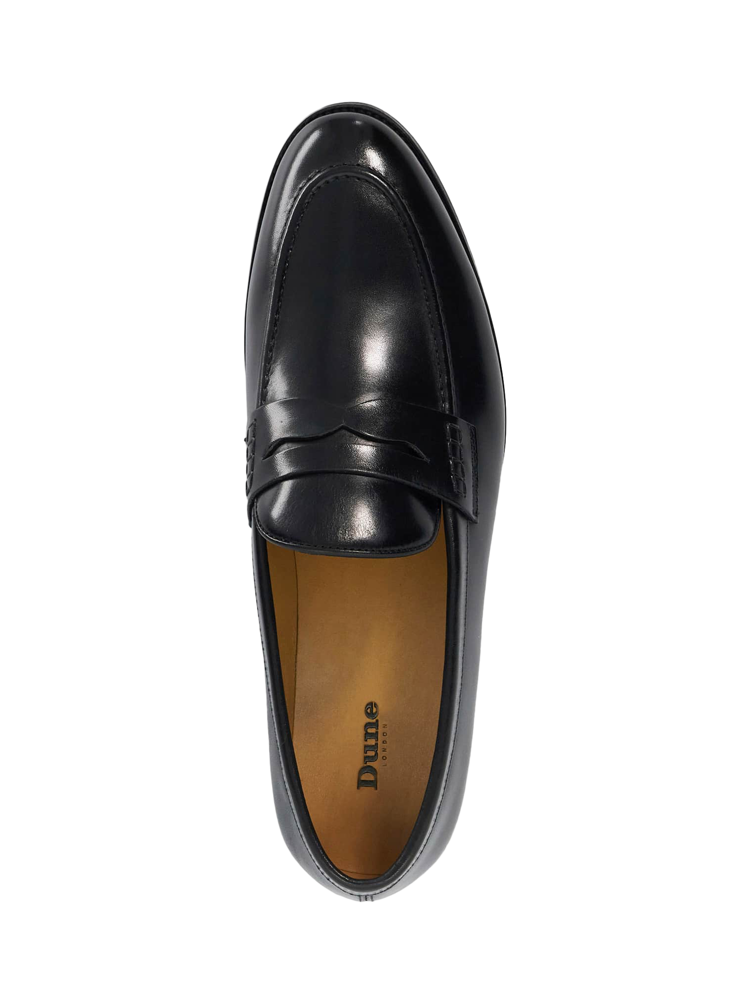 Product image 4 of 5, which shows Dune London Skylers Leather Loafers, Black, 6|6.5