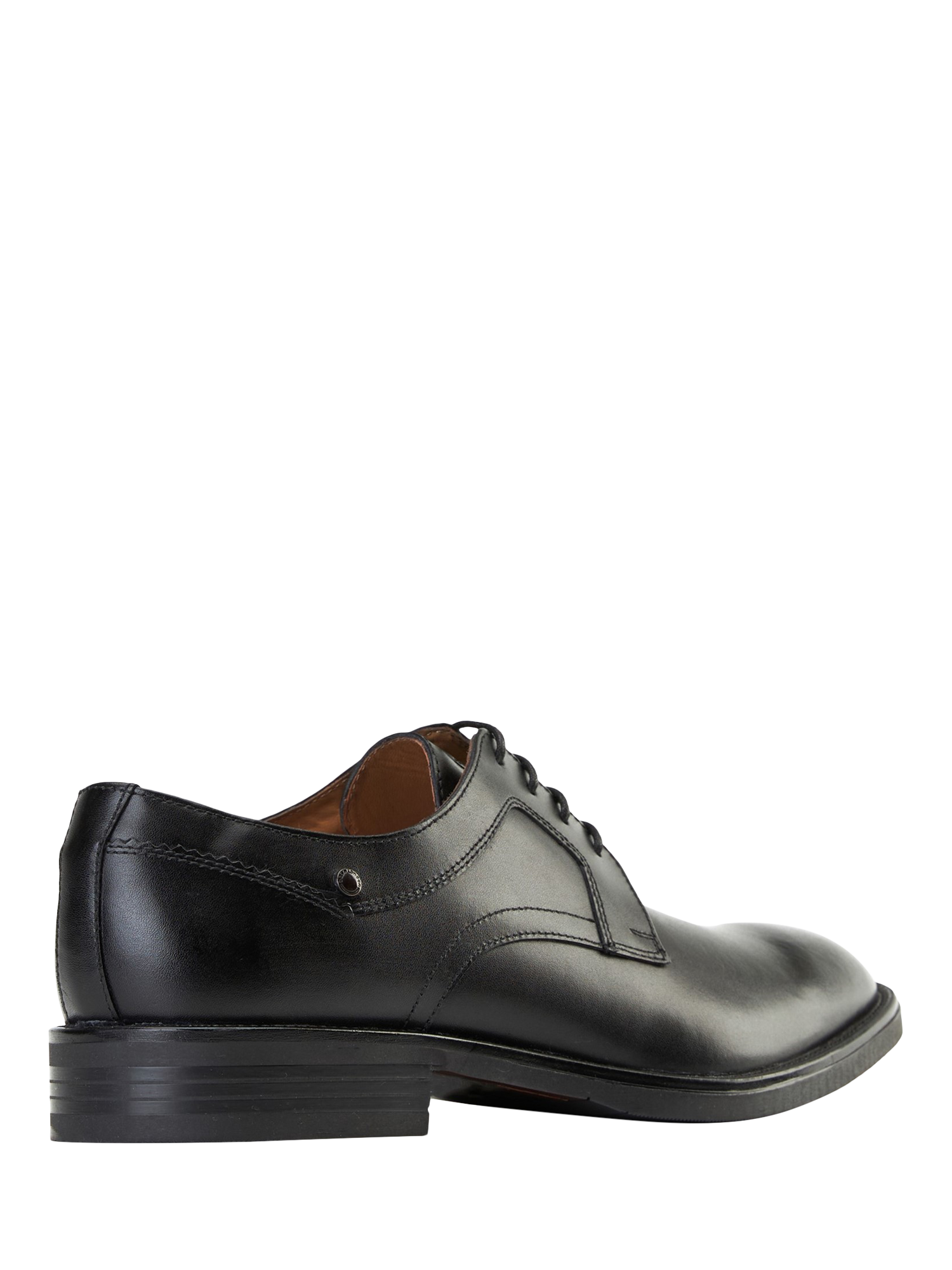 Product image 3 of 5, which shows Base London Sleeve Leather Derby Shoes, Black, 5