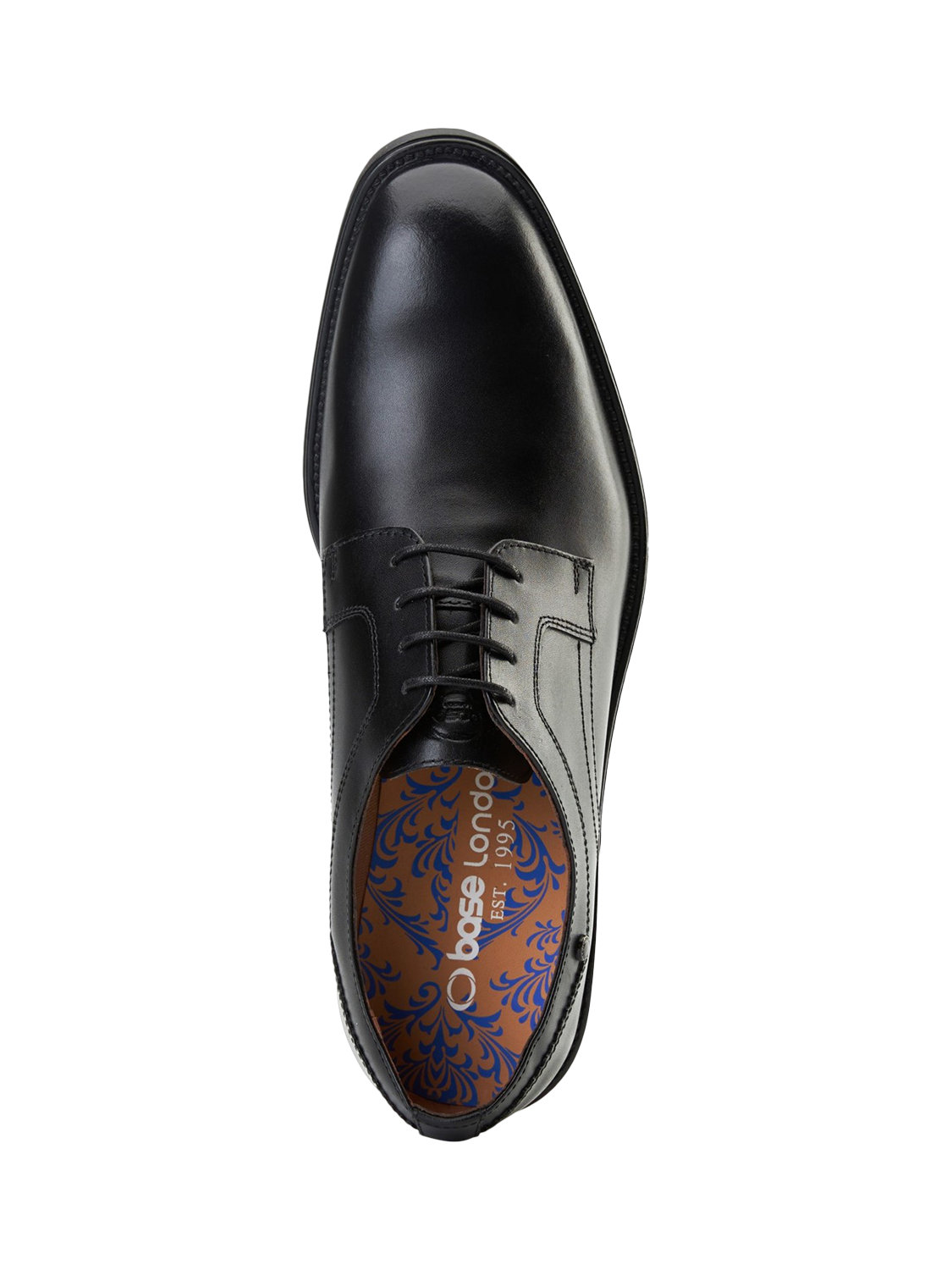Product image 5 of 5, which shows Base London Sleeve Leather Derby Shoes, Black, 5
