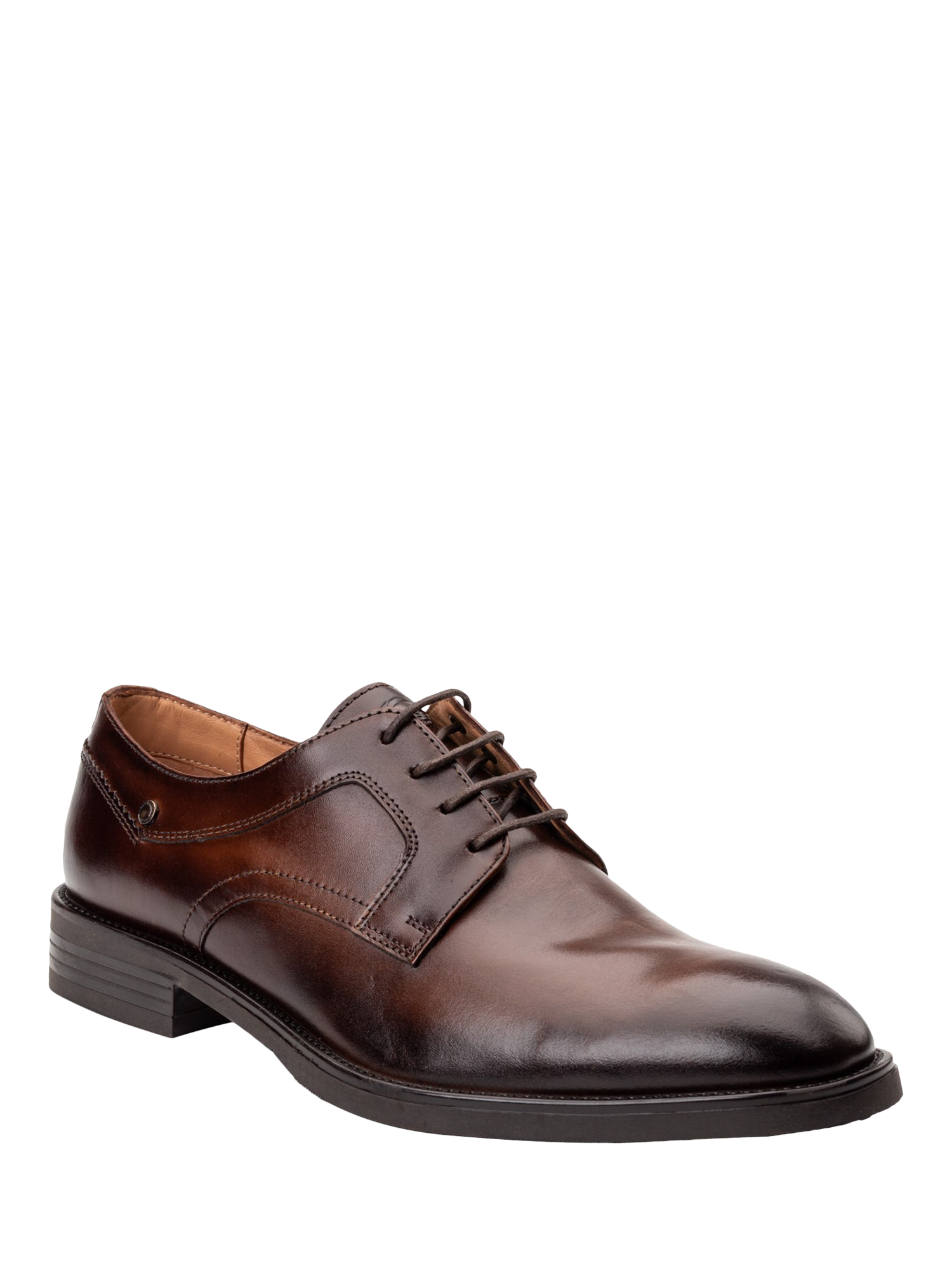 Product image 2 of 5, which shows Base London Sleeve Leather Derby Shoes, Brown, 5