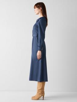L.K.Bennett Pippa Chambray Midi Shirt Dress, Indigo - view 2, Indigo