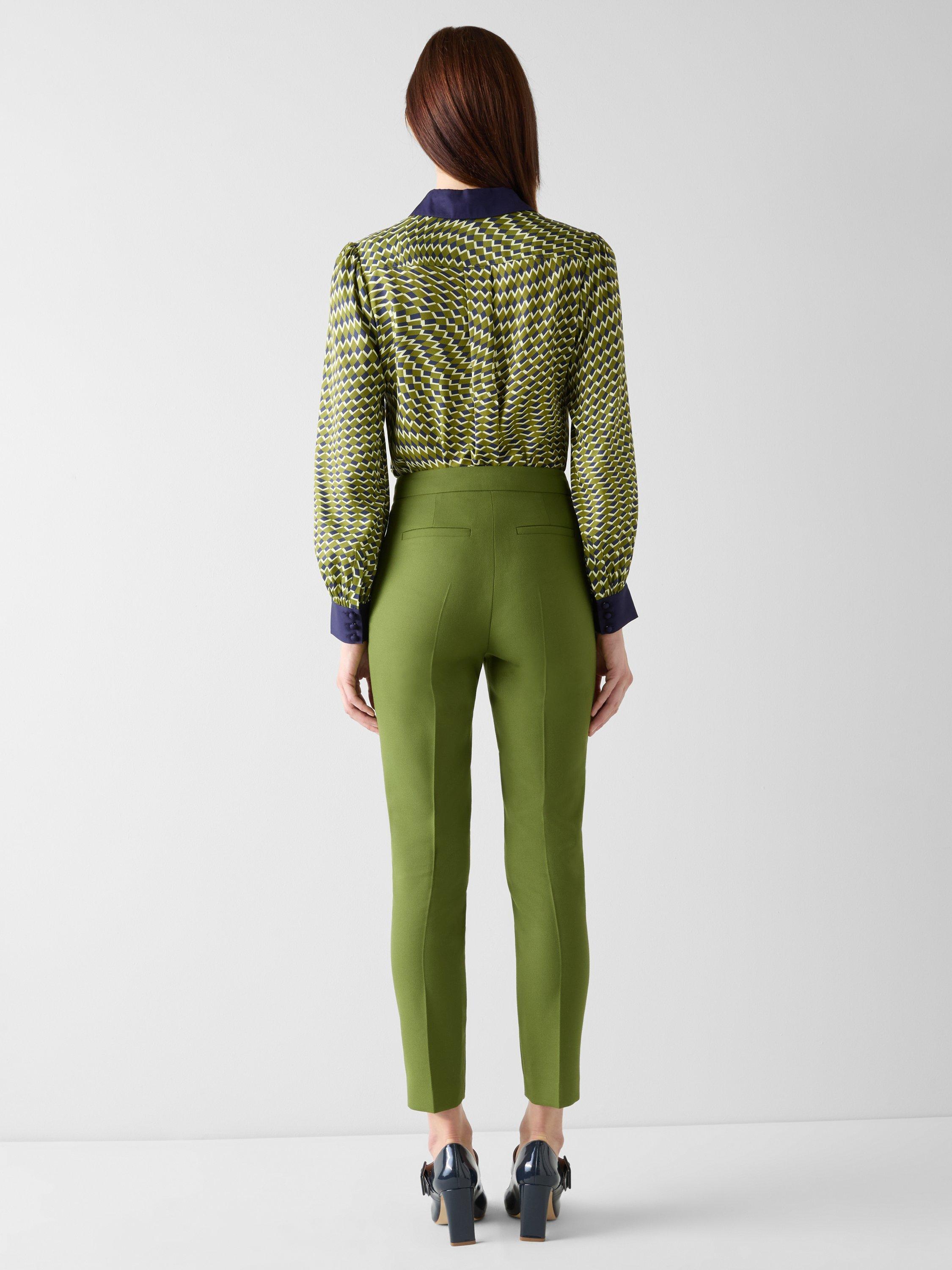 Product image 3 of 5, which shows L.K.Bennett Henri Geo Pattern Woven Shirt, Green/Multi, 6