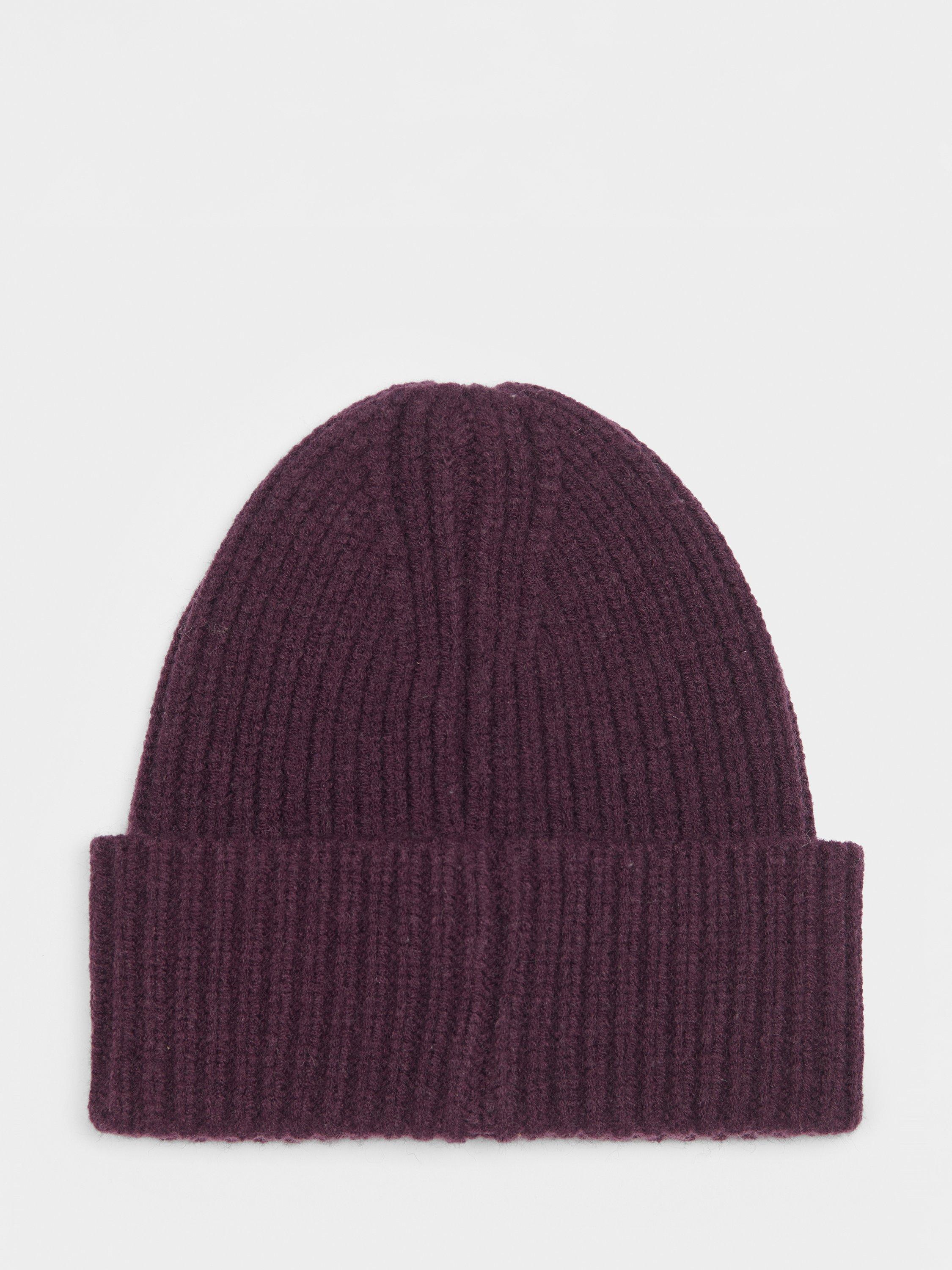 Product image 2 of 5, which shows Sweaty Betty Soft Cloud Knitted Beanie Hat, Neptune Purple, One Size