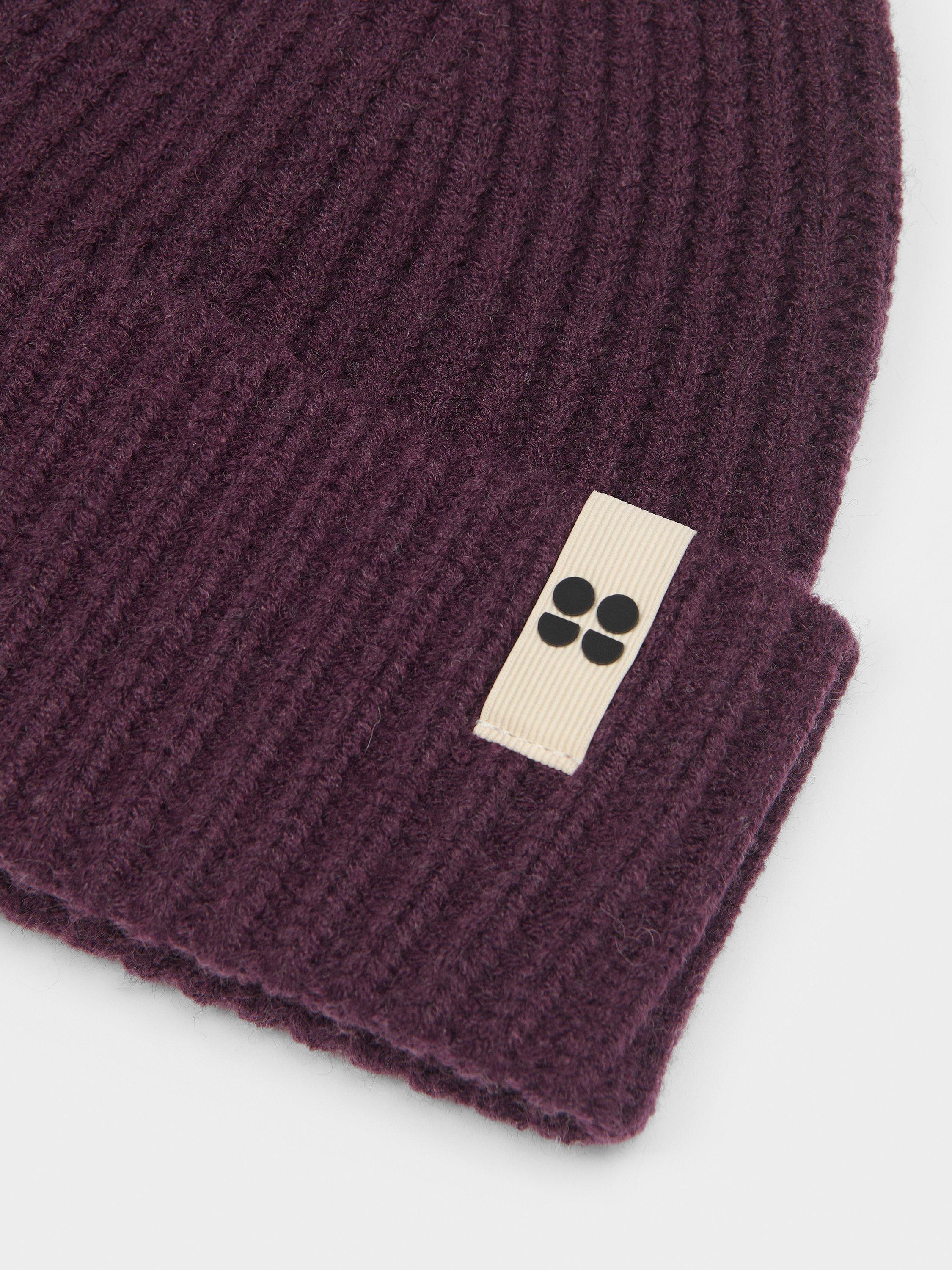 Product image 4 of 5, which shows Sweaty Betty Soft Cloud Knitted Beanie Hat, Neptune Purple, One Size