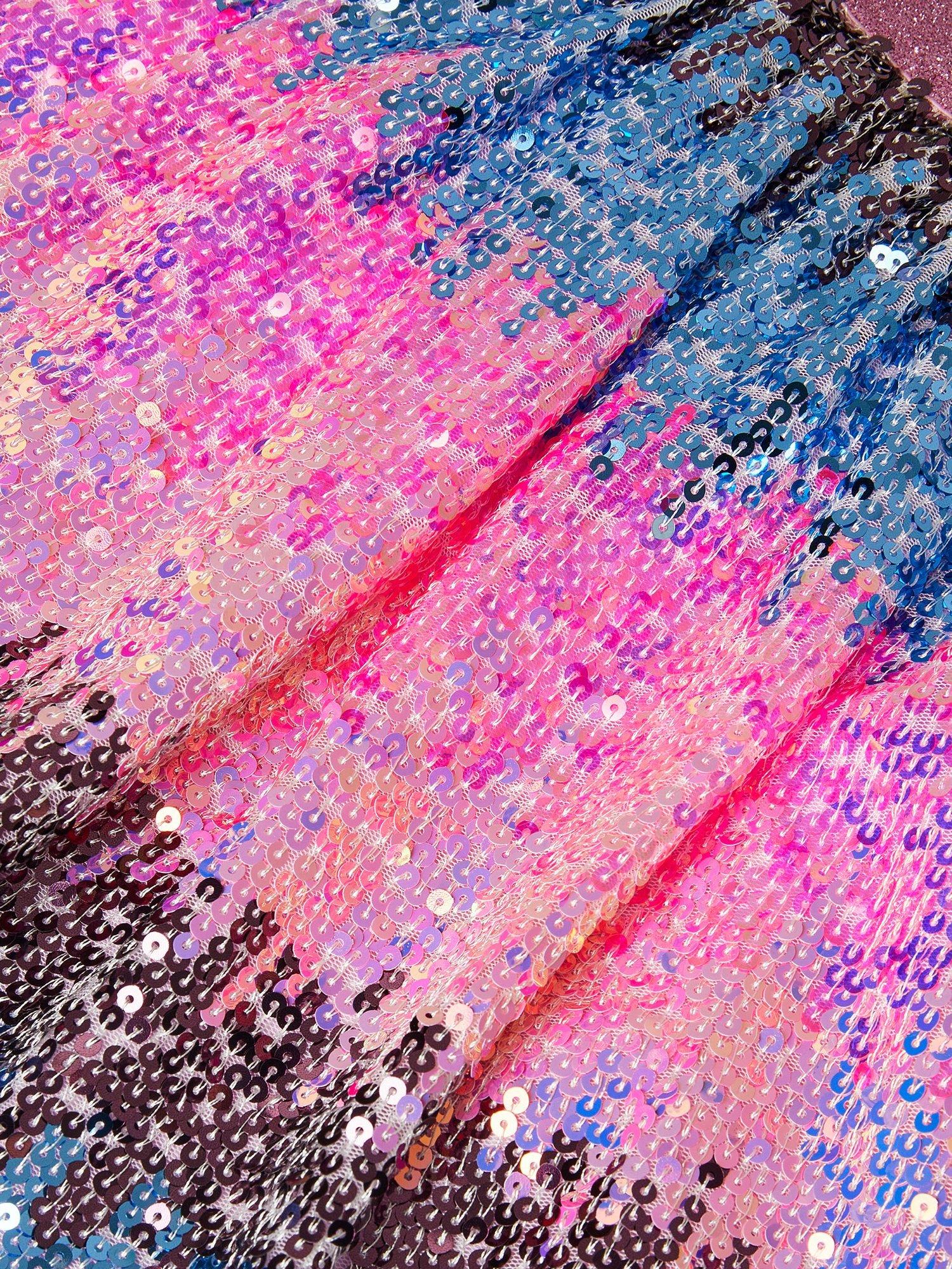 Product image 4 of 4, which shows Monsoon Kids' Ombre Sequin Skirt, Multi, 3-4 years