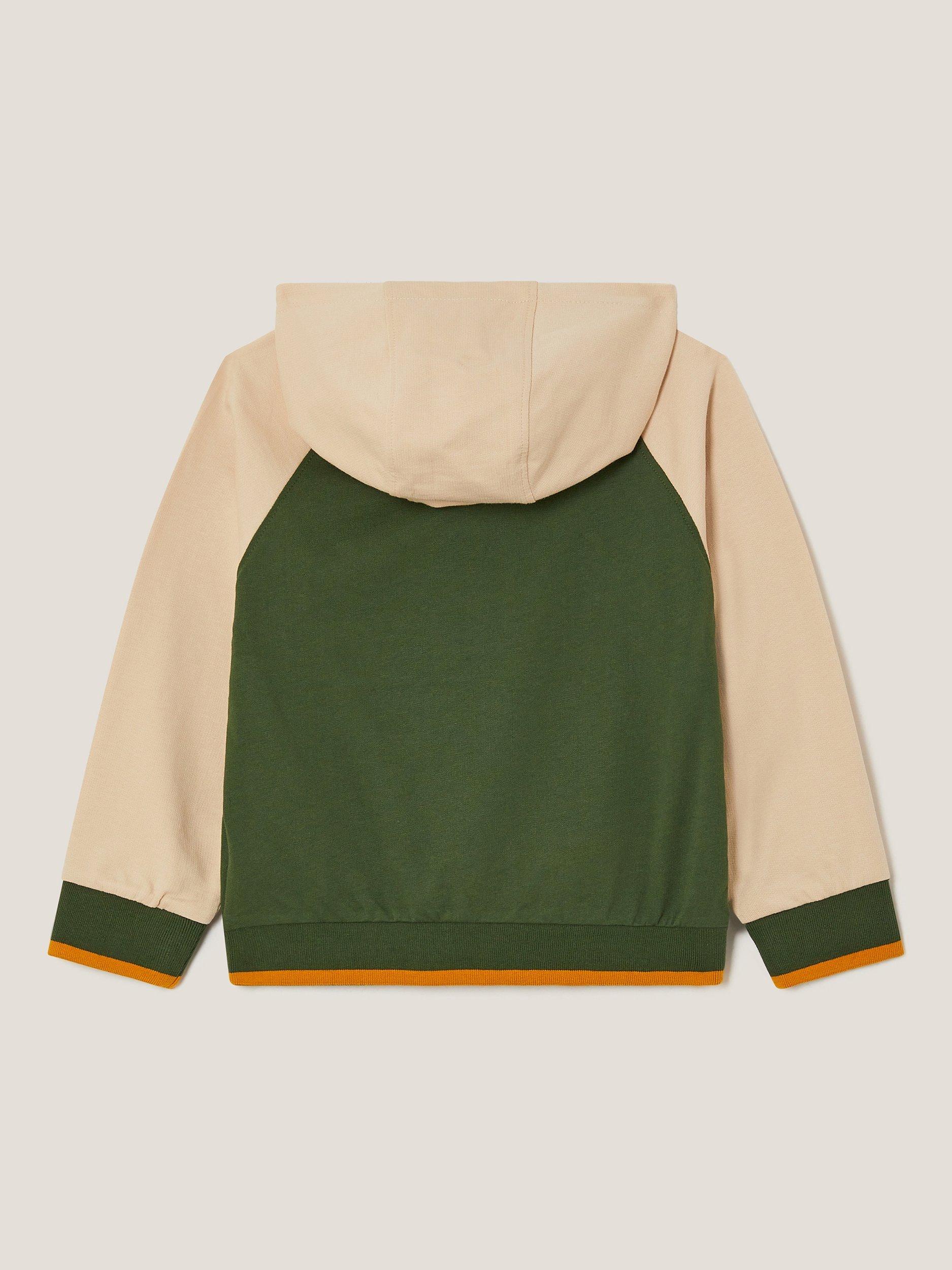 Product image 3 of 3, which shows Monsoon Kids' Sloth Graphic Hoodie, Khaki, 2-3 years